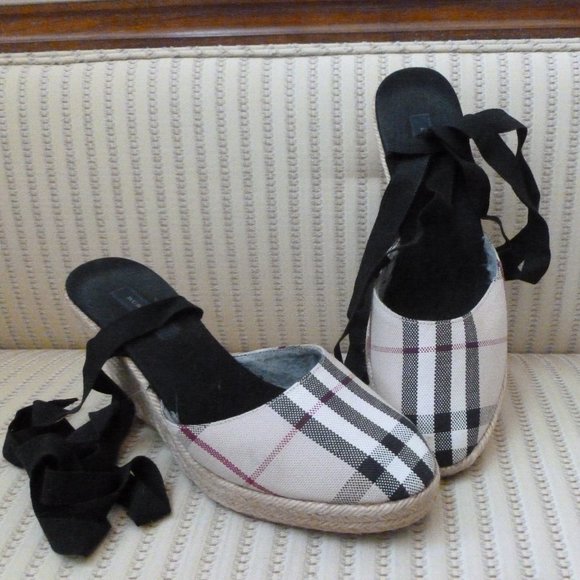 Burberry Shoes - Burberry Plaid Check Wedge Espadrilles